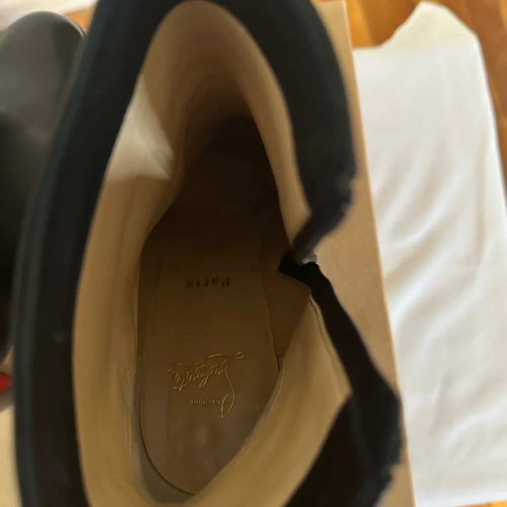 Christian Louboutin Black Leather Heeled Boots size 41 - Picture 5 of 14